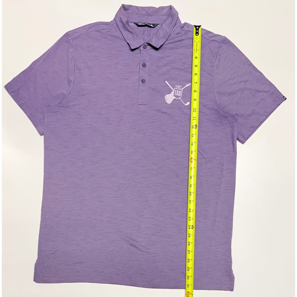 TravisMathew Mens Heathered Purple TAB Guitar Golf Polo Shirt XL